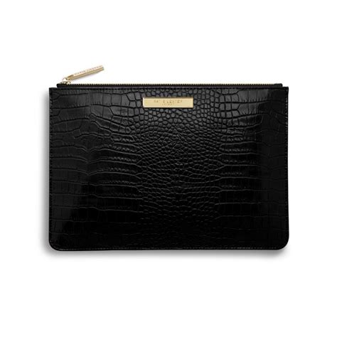 celine faux croc perfect pouch black|WOMEN'S LUXURY BLACK POUCHES AND TECH .